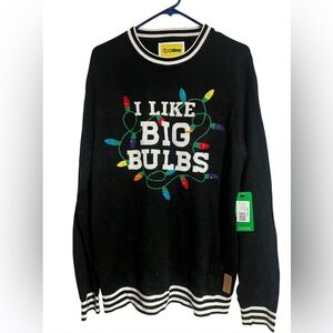 Tipsy Elves Black Sweater with Colorful Lights